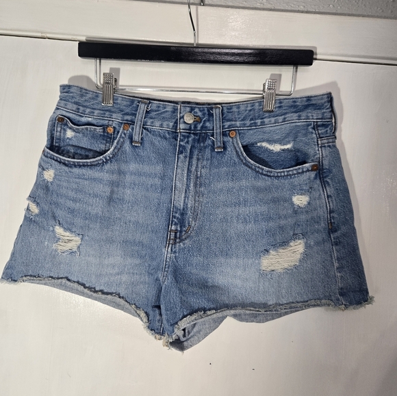 Madewell Relaxed Denim Shorts Sz 29 Distressed - Picture 2 of 8